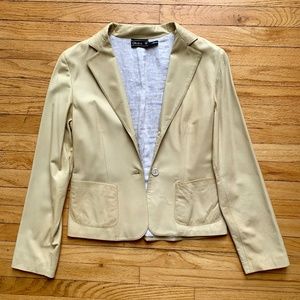 OPIFIX Women's Cream Italian Made Soft Pelle Leather Jacket Sz 42/US M